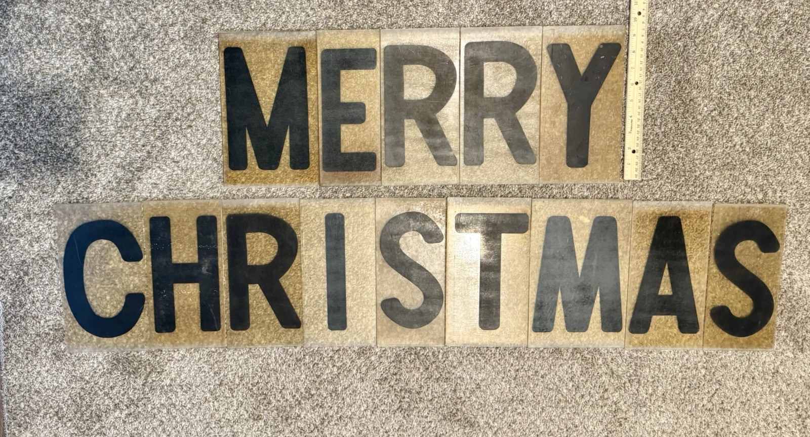 Vintage Marquee Sign Letters Hard Plastic Merry Christmas B16