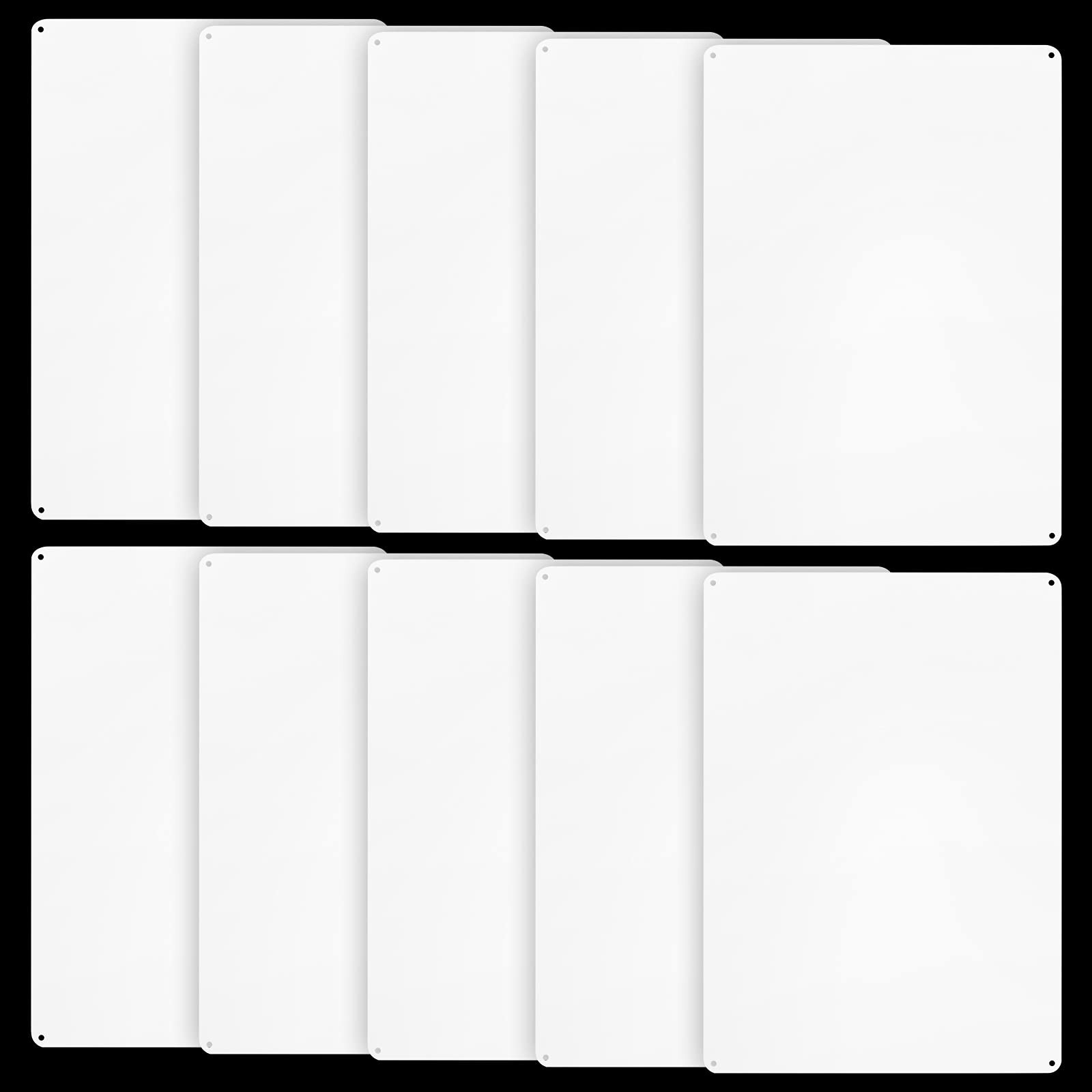 10-Pack White Blank Sign, 10″x 7″ Plastic
