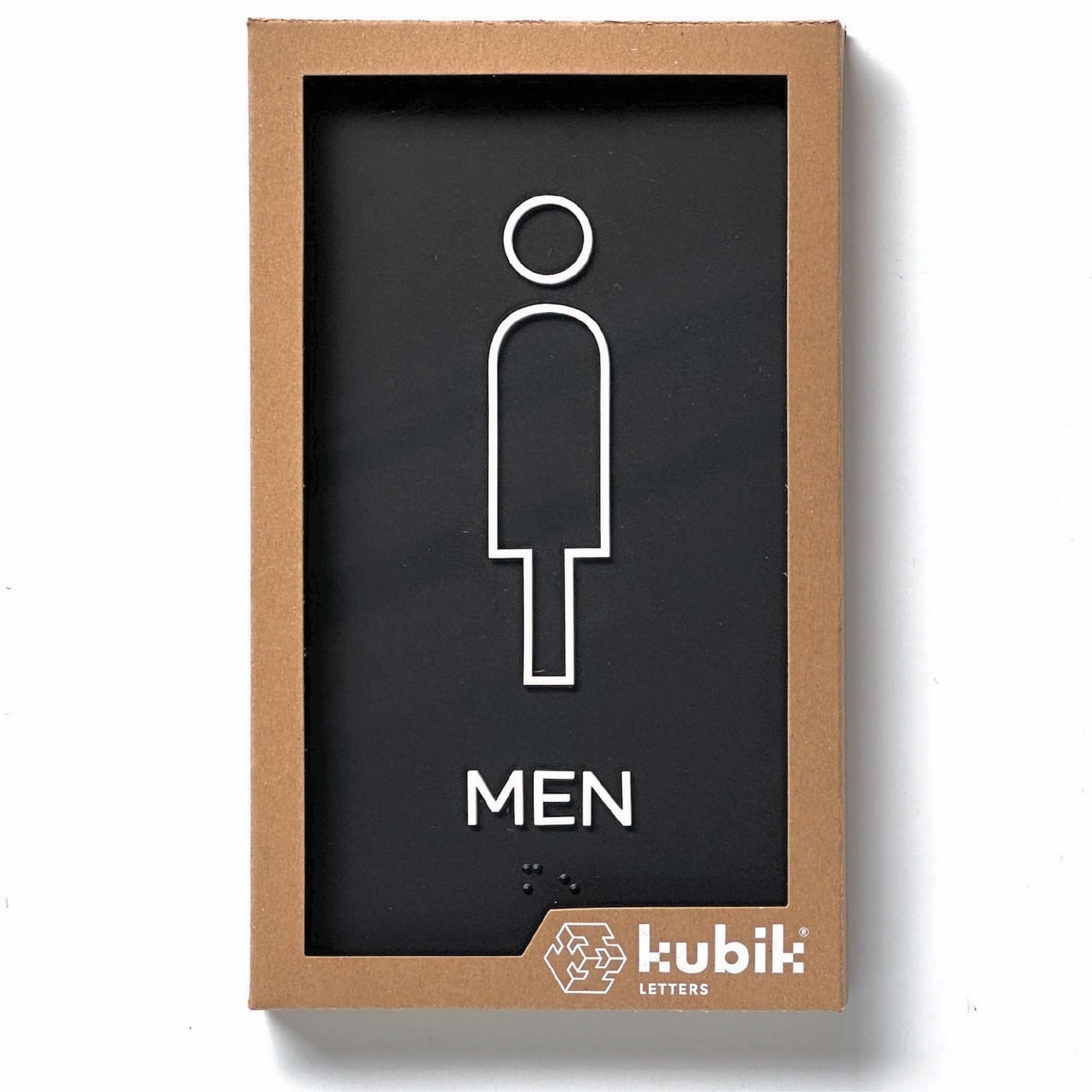 Kubik Letters Premium Men Restroom Signs for Business, ADA Unisex Bathroom Si…