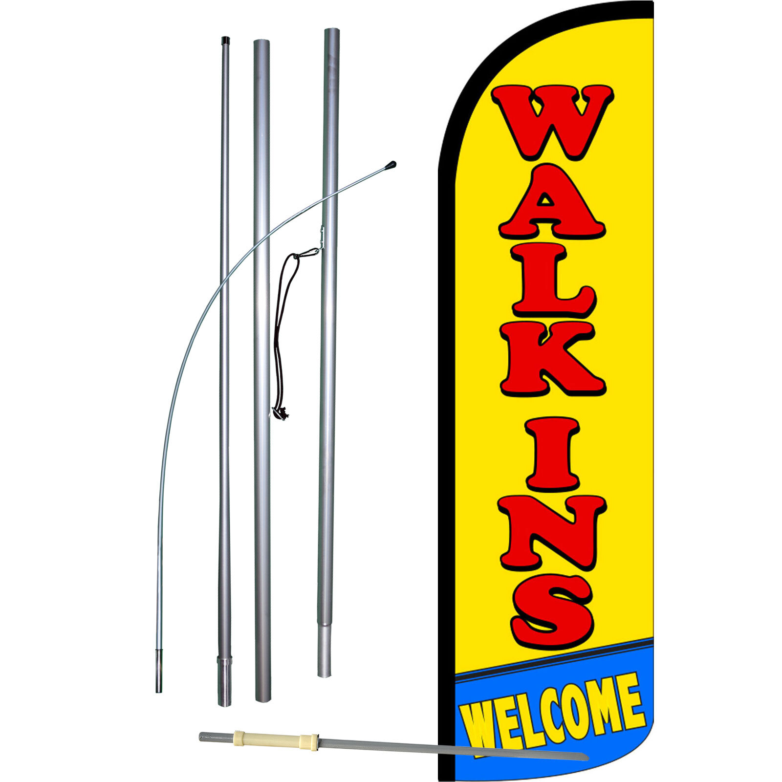 Walk Ins Welcome Swooper Flag Kit