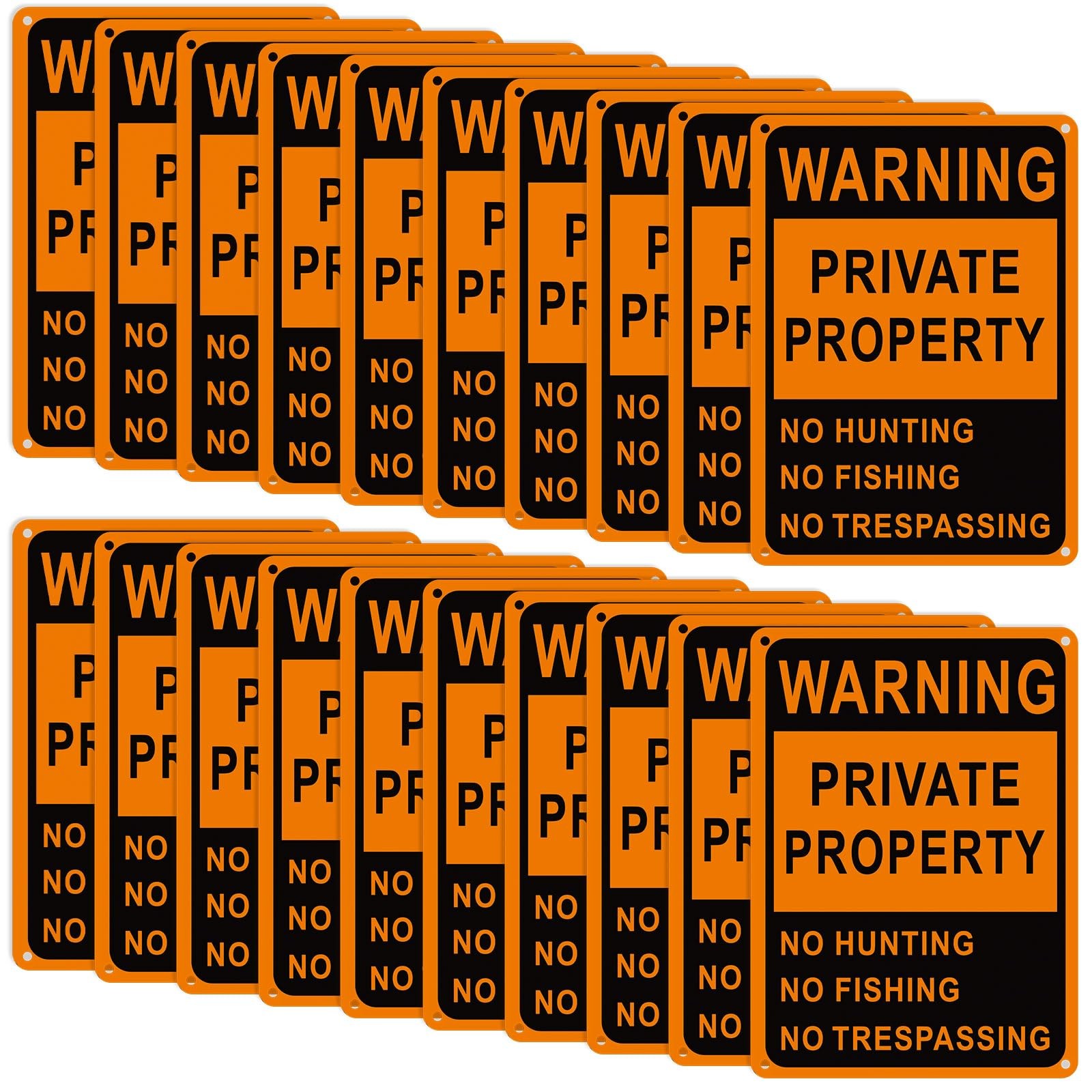20 Pcs Posted No Trespassing Signs Private Property Weatherproof No Hunting Sign