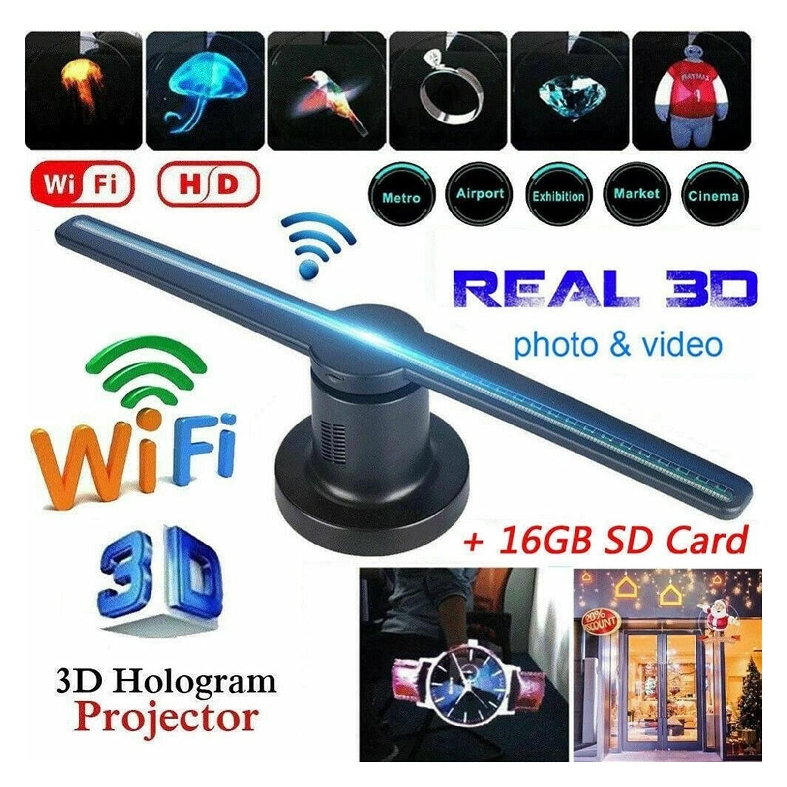 3D Hologram Fan 16.5in 2000×224 WiFi 3D Projector with 224 LED Light Beads for B
