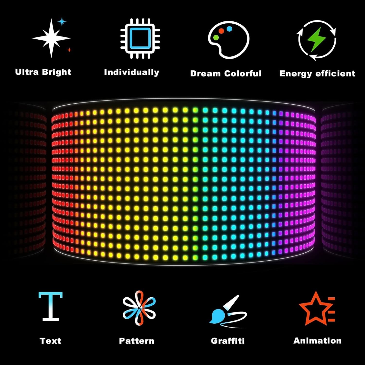 Bright Scrolling LED Sign 15”x4” – App-Controlled & Waterproof for Businesses