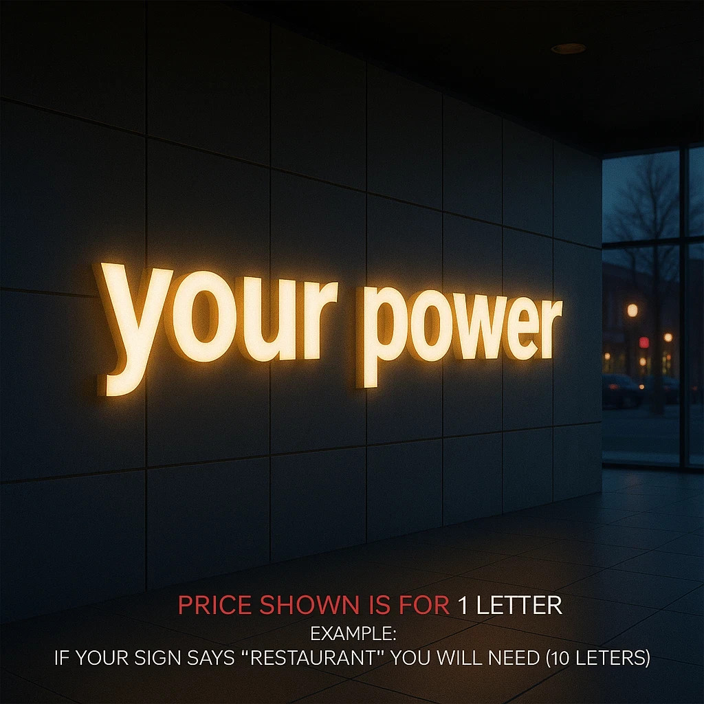 𝑵𝓙̶ Your Power Custom 3D Channel Letters Illuminated & Non-Illuminated