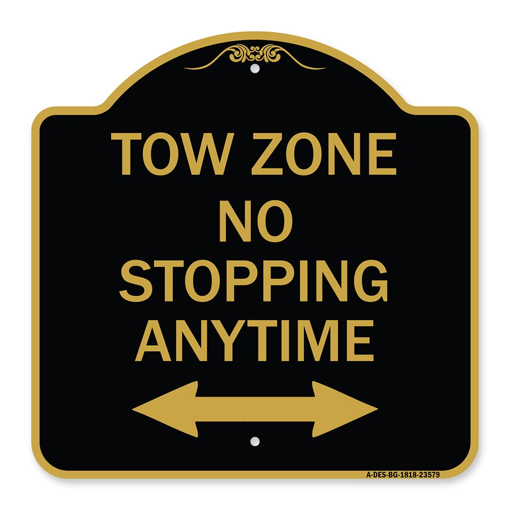 Designer Series – No Stopping Anytime with Bi-Directional Arrow Metal Sign