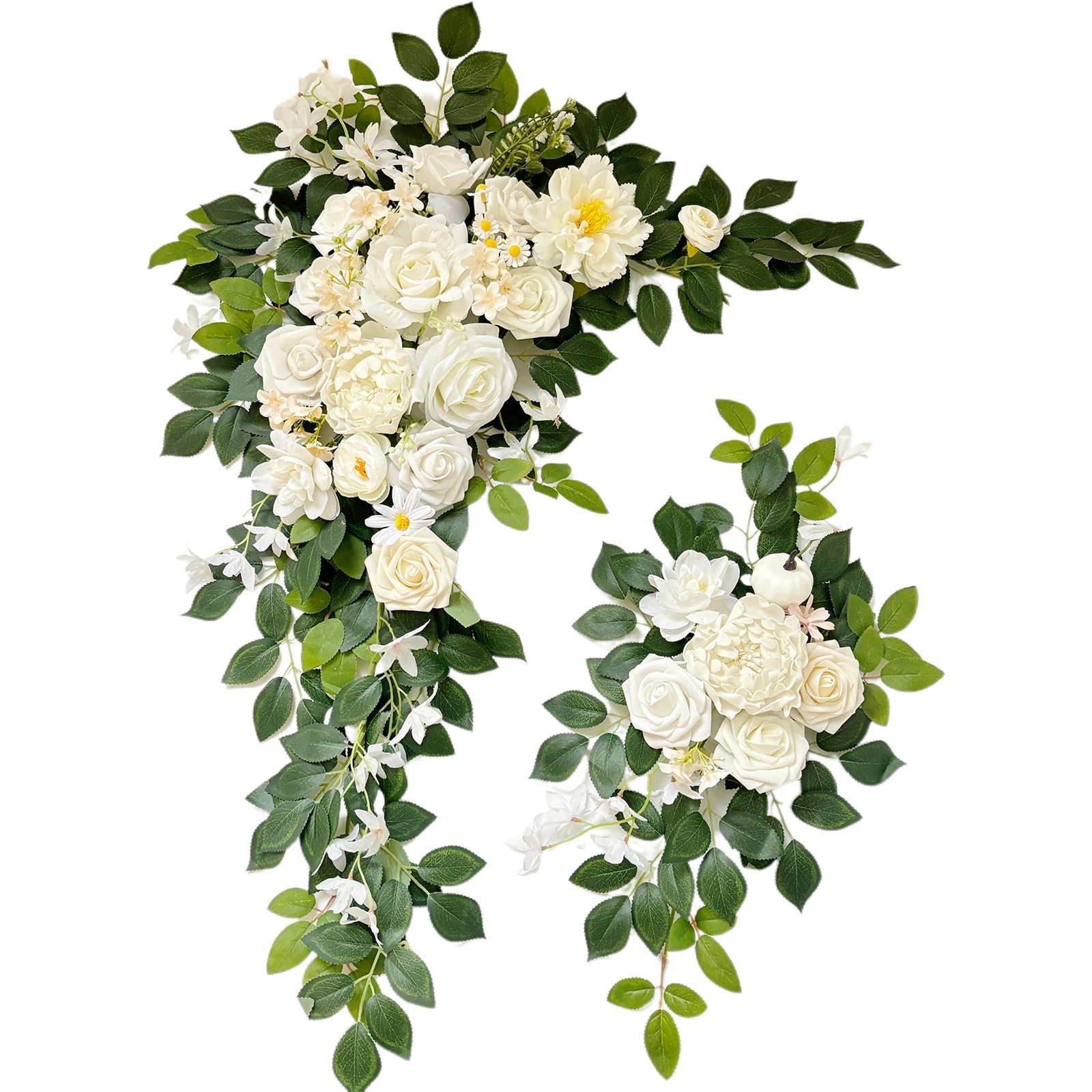Odouzy Pack of 2 Wedding Arch Artificial Flowers Wedding Decor Flower Garland Be