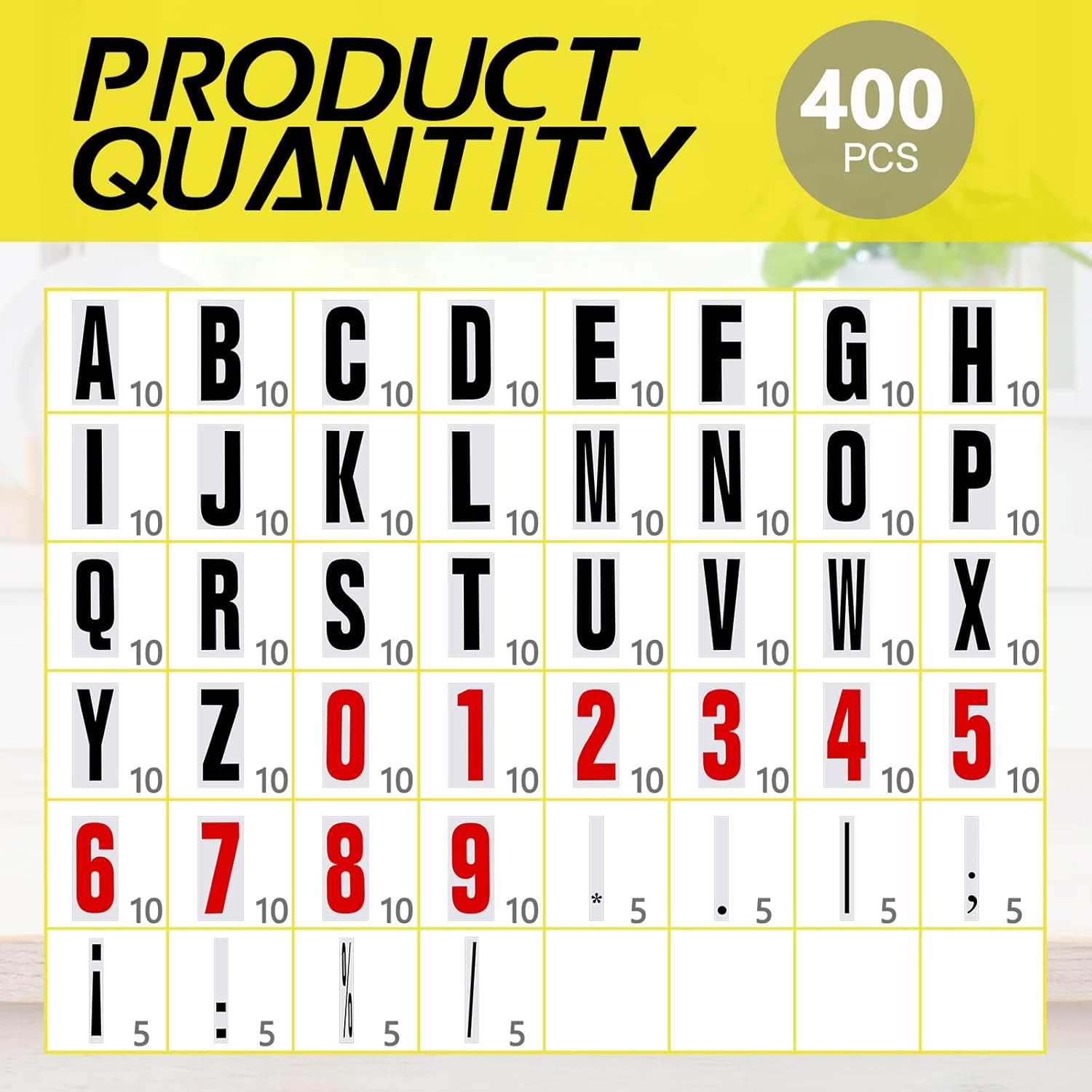 Jecery 400 Pcs Marquee Sign Letters Flexible Plastic 8 7/8 Inch