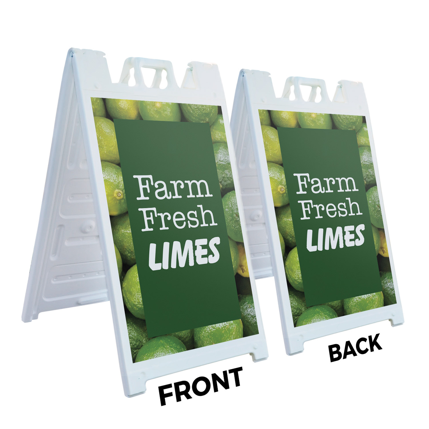 Farm Fresh Limes Heavy Duty A-Frame Sidewalk Sign Citrus Freshness Local Produce