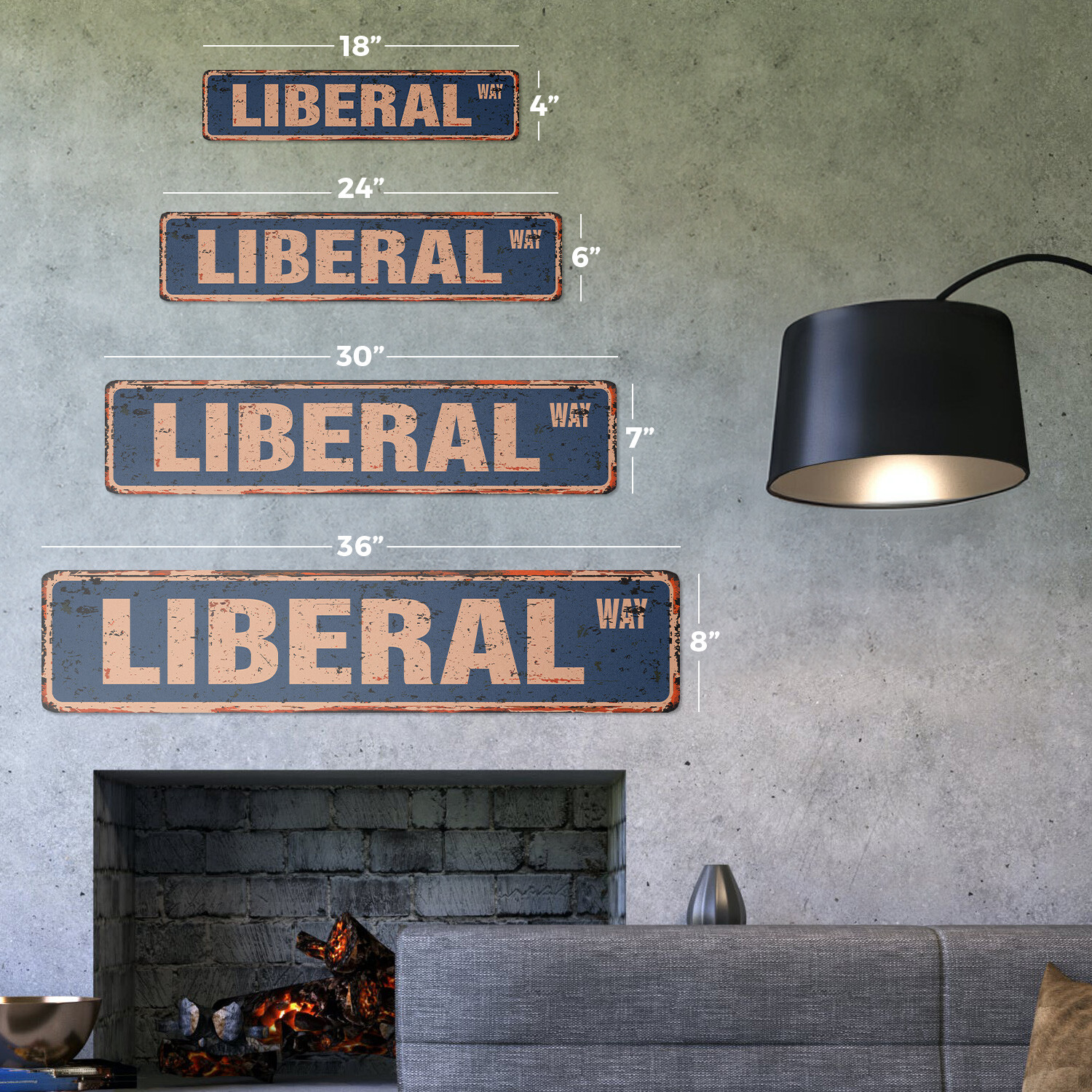 LIBERAL Vintage Street Sign democrat progressive left politics election