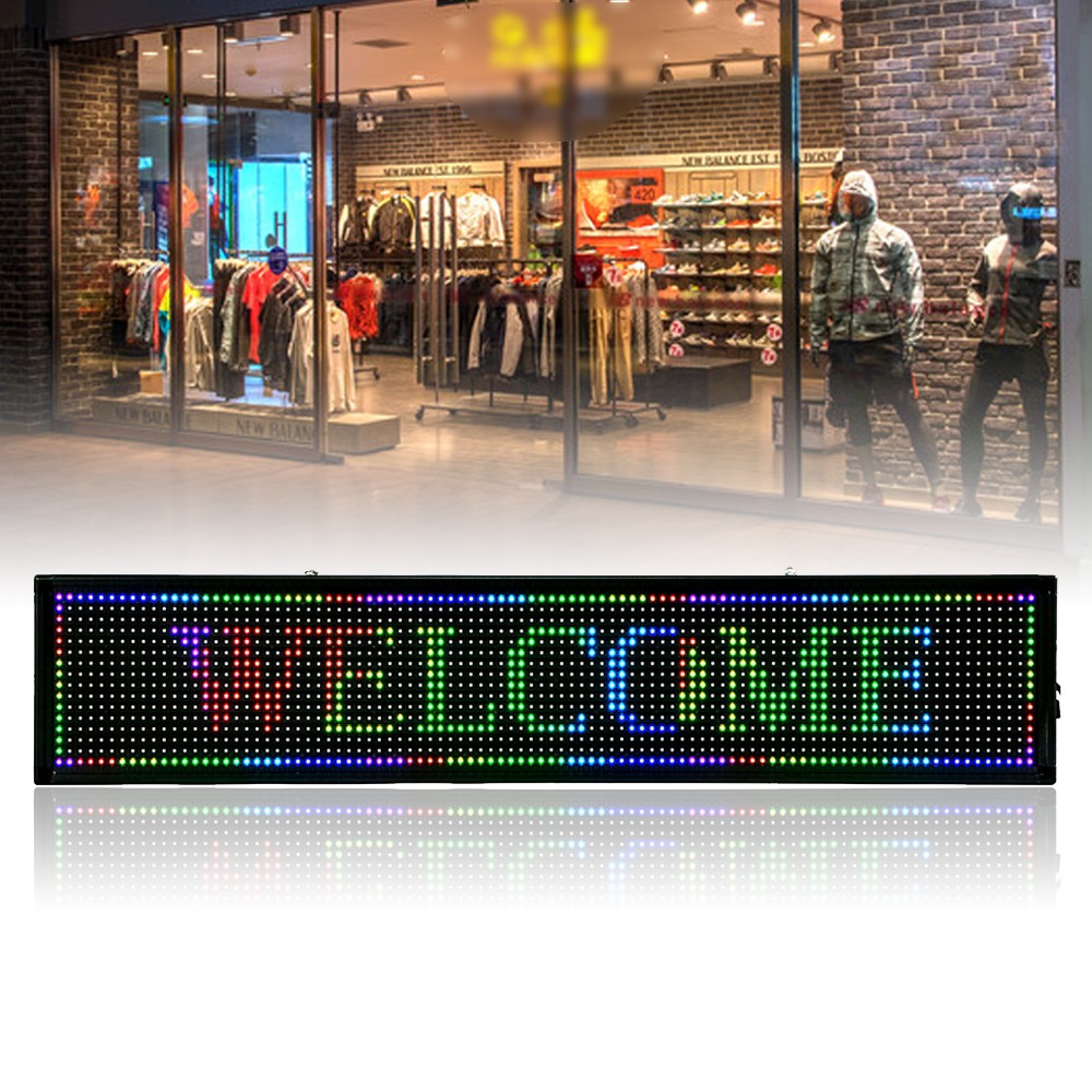 LED Sign 40″ X 8″ Scrolling Message Display Board 7 Color Programmable