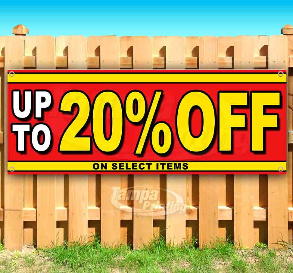 UP TO 20% OFF ON SELECT ITEMS Advertising Vinyl Banner Flag Sign Many Sizes SALE