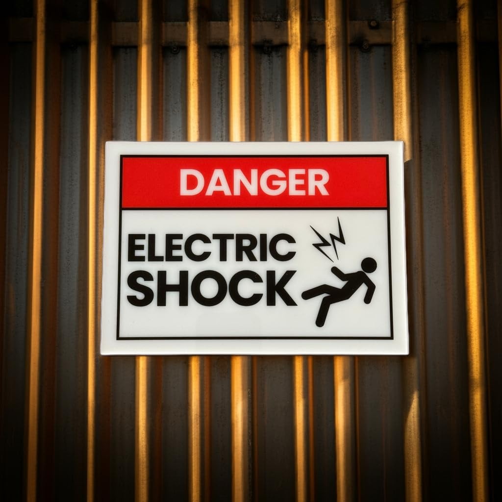 Danger, Shock Acrylic Signs, Size 5×7, Choose from 10 Warning and Policies, E…