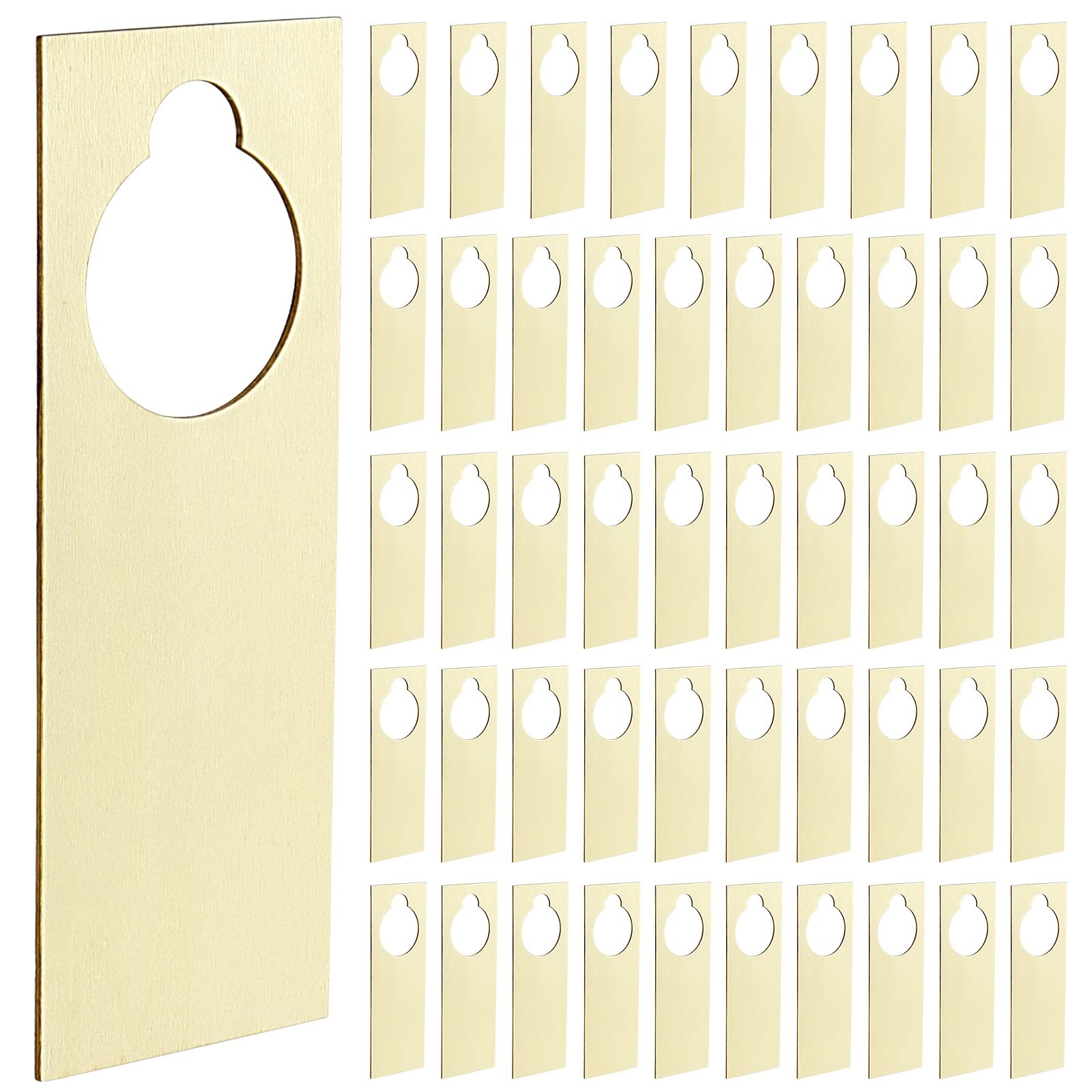 Unfinished Wooden Door Knob Hangers 8.6×3.1×0.1″ 2.28″ Hole – DIY Craft Signs