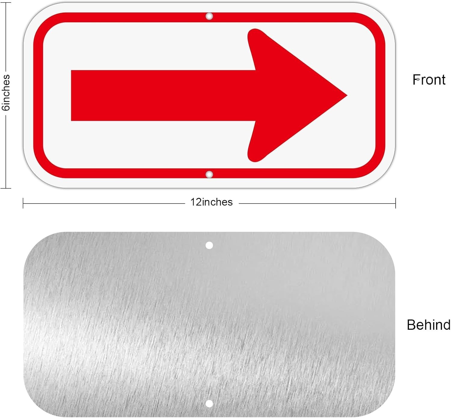4 Pack Arrow Sign, 12×6 Inches Aluminum Reflective Arrow Signs, UV Protected,…
