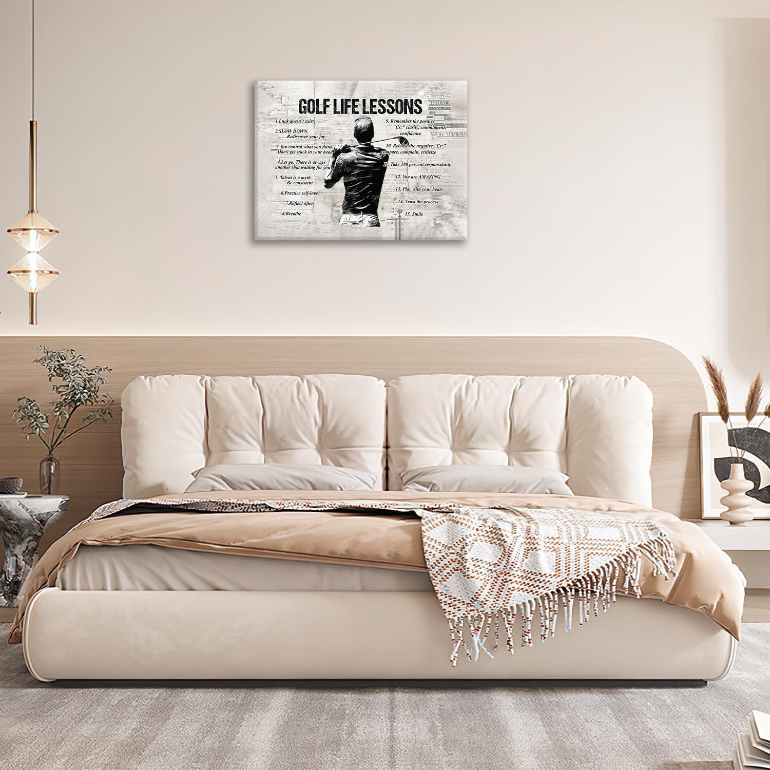 Gyeong Golf Sports Wall Art Golf Life Lessons Wall Decor Golf Sign Retro Post…