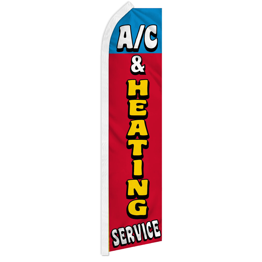 AC & Heating Services Advertising Swooper Feather Flag Auto Mechanic