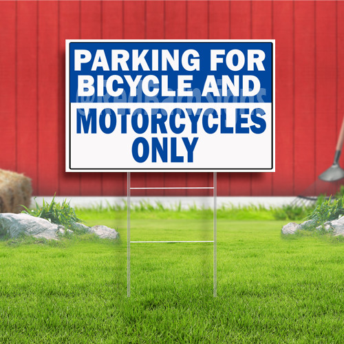 Parking For Bicycle And Motorcycles Only Indoor Outdoor Yard Sign