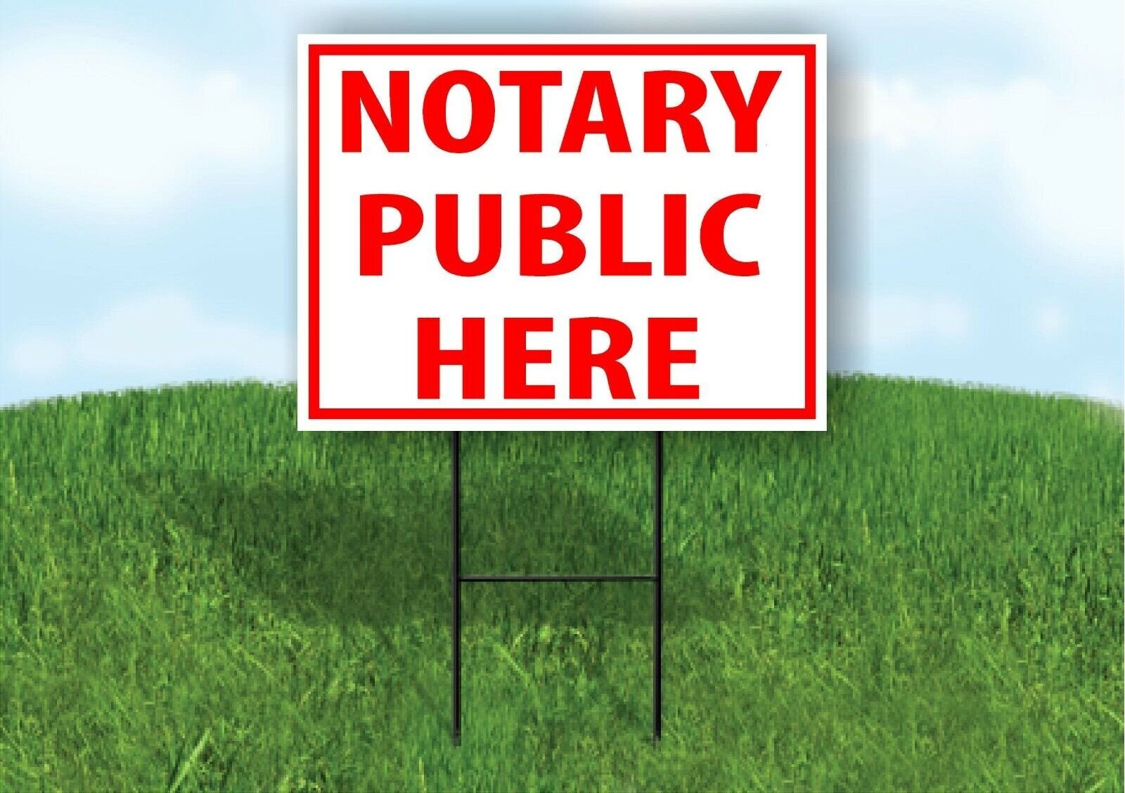 NOTARY PUBLIC HERE SERVICE RED Plastic Yard Sign ROAD SIGN with Stand
