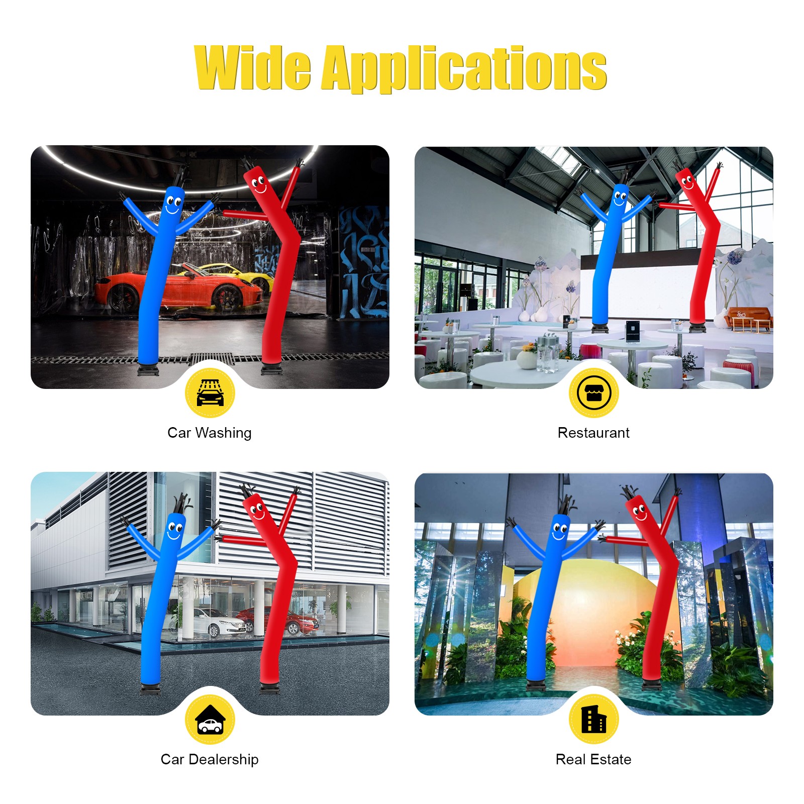370W Air Blower Fan for Inflatable Wind Dancer Tube Man Fly Guy Wacky Sky Puppet