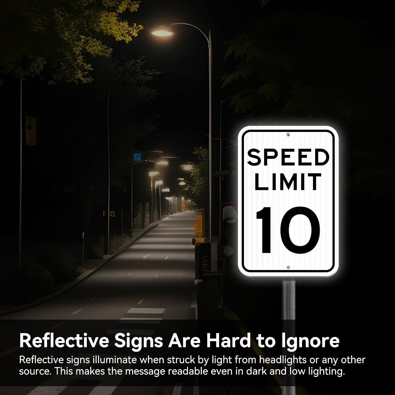 Speed ​​Limit Sign 10 MPH Slow Down Traffic Sign 12″ x 18″ Reflective Aluminum