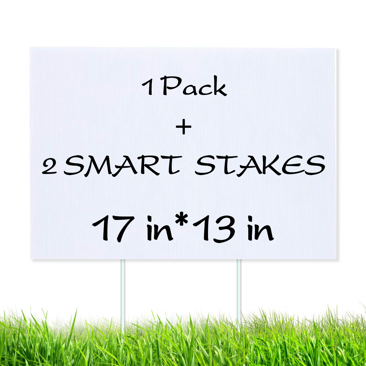 Durable 13×17″ Blank White Yard Sign Kit (1/3/5/7/10/15 or 20) W/ Smart Stakes