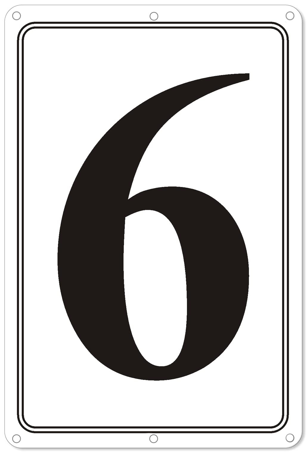 i-CowFun Premium Aluminum Number Signs 6, Metal 12″ X 8″ Numbered Signs Outdo…