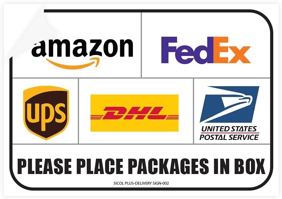 Easily Visible Package Instructions – 10×7 Inches Delivery Signs, Set of 2