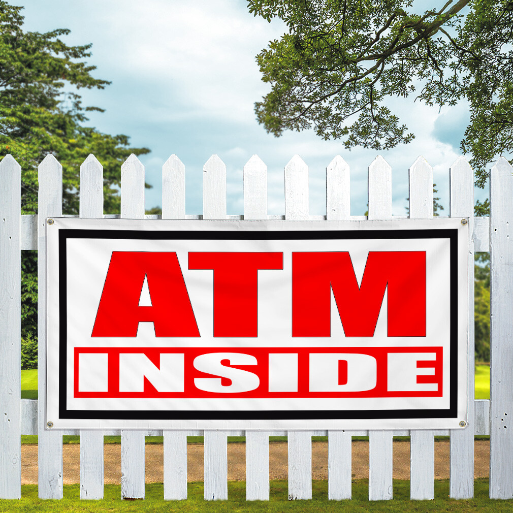 Vinyl Banner Multiple Sizes Atm Inside Business A Business Atm’s Outdoor