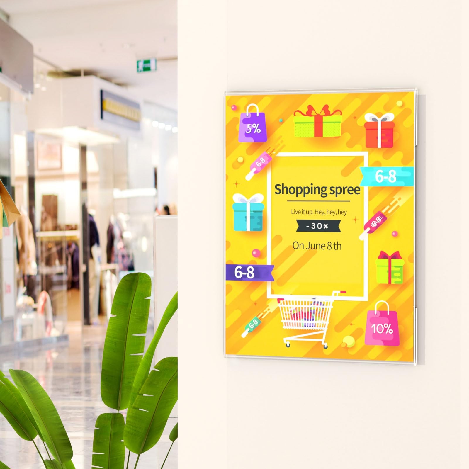 HIIMIEI Acrylic Sign Holder 8.5 x 11 Wall Mounted with Double 8.5×11”, clear