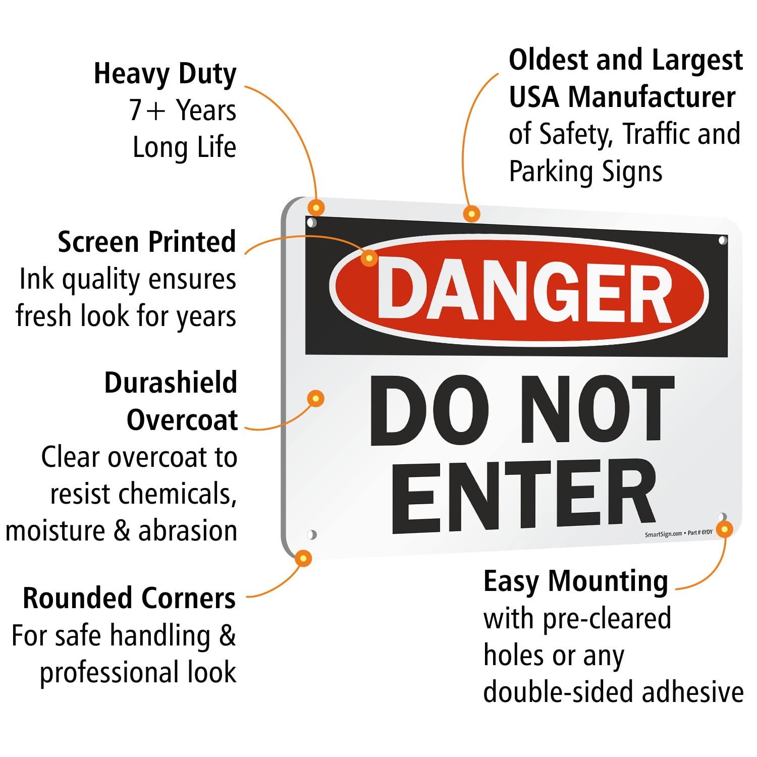 Danger Do Not Enter Sign 7×10 Inch Aluminum Wall Door Safety Warning Sign
