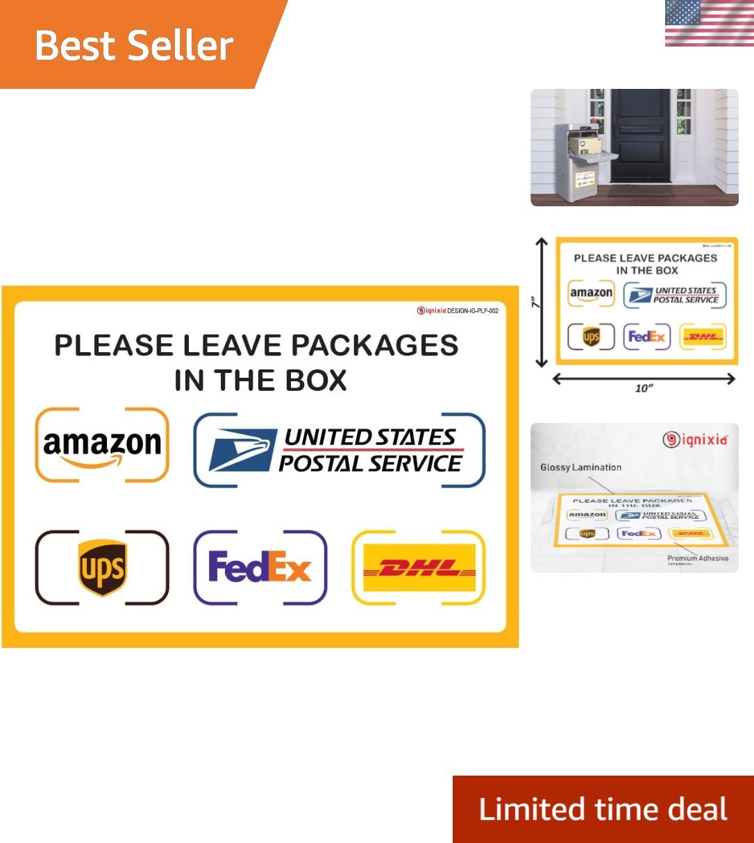 Vibrant and Bold Package Drop-Off Signs – Durable Sticker Decals for Home/Office