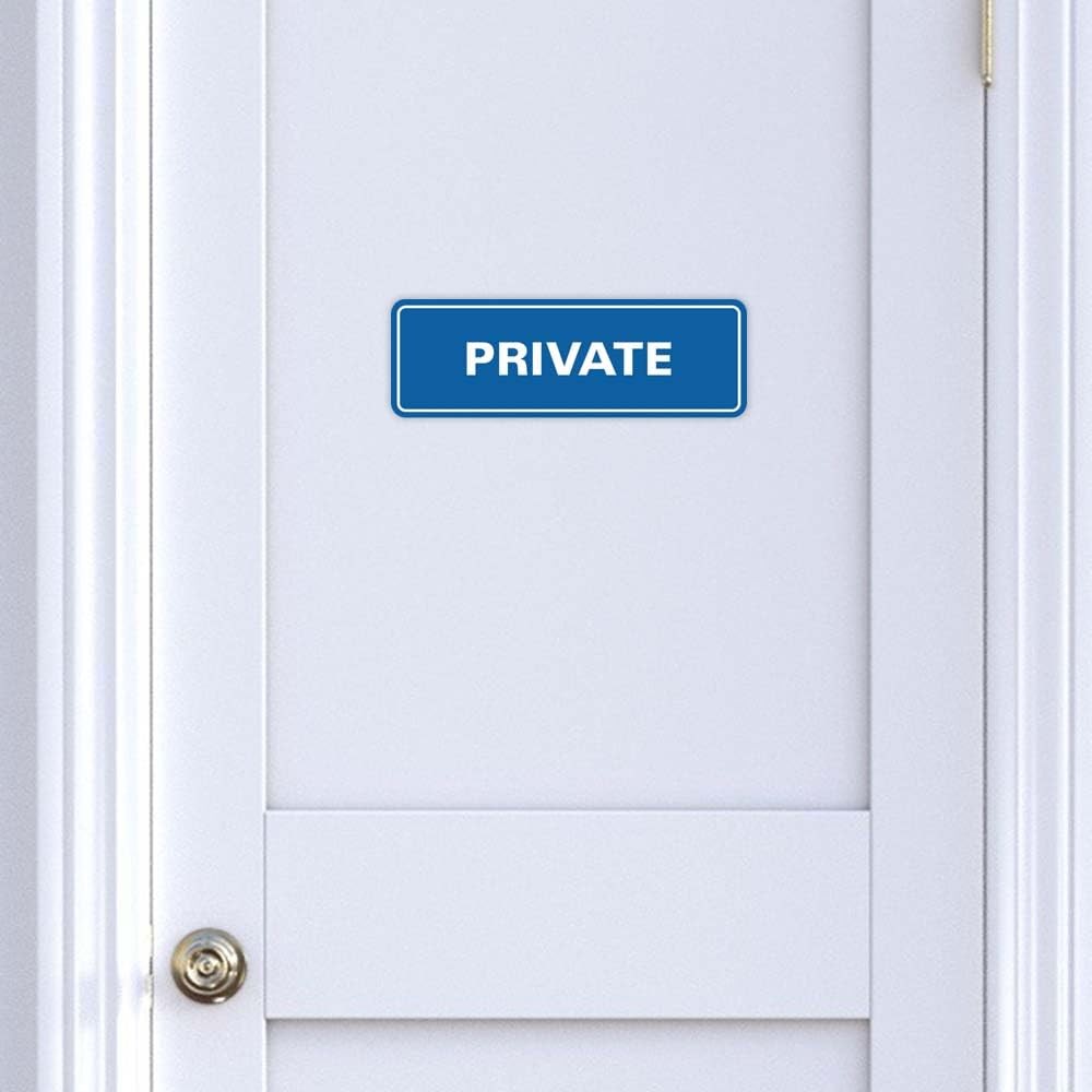 Standard Private Door Wall Sign Silver Small Office Home Notice