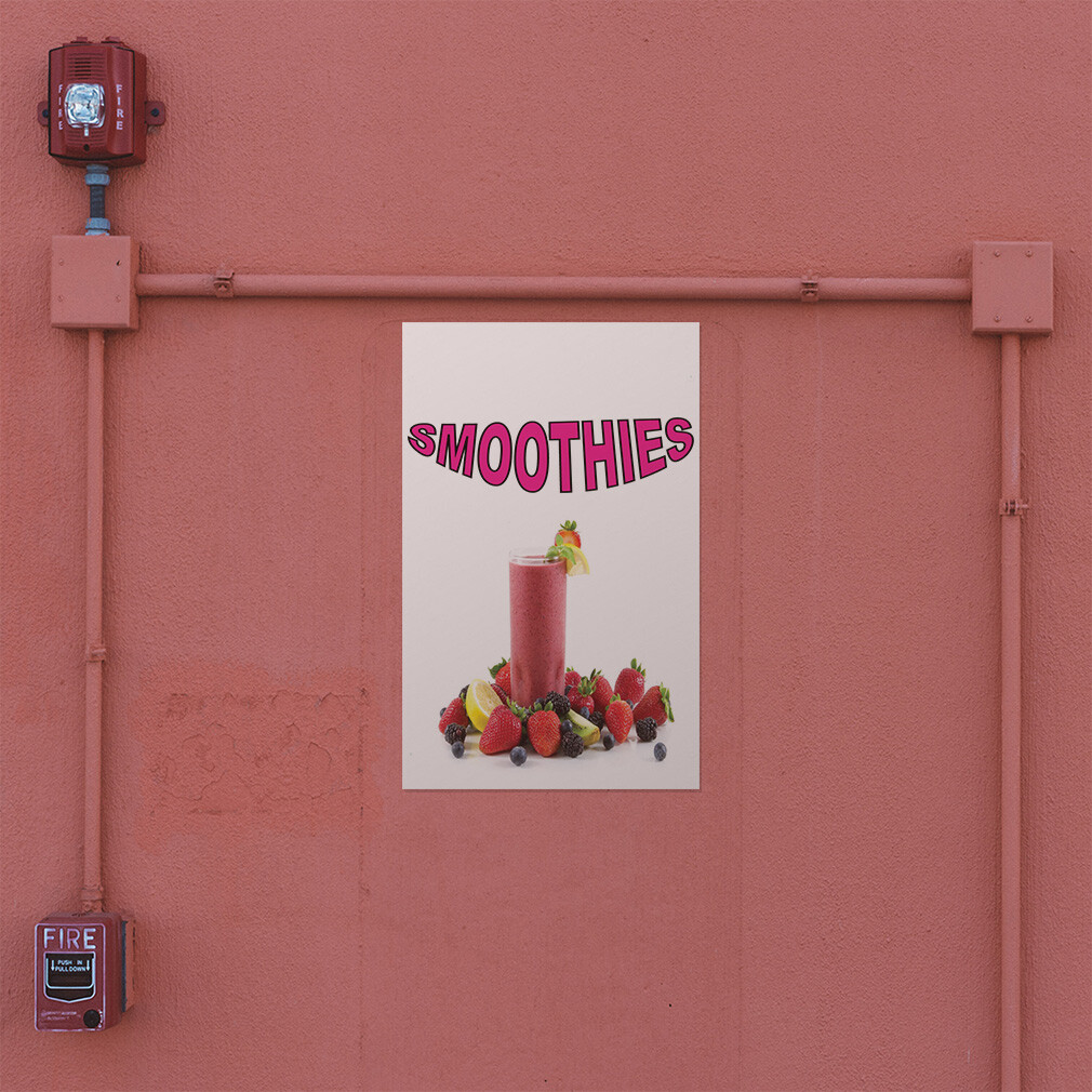 Door Decals Vertical Vinyl Stickers Multiple Sizes Smoothies with Background