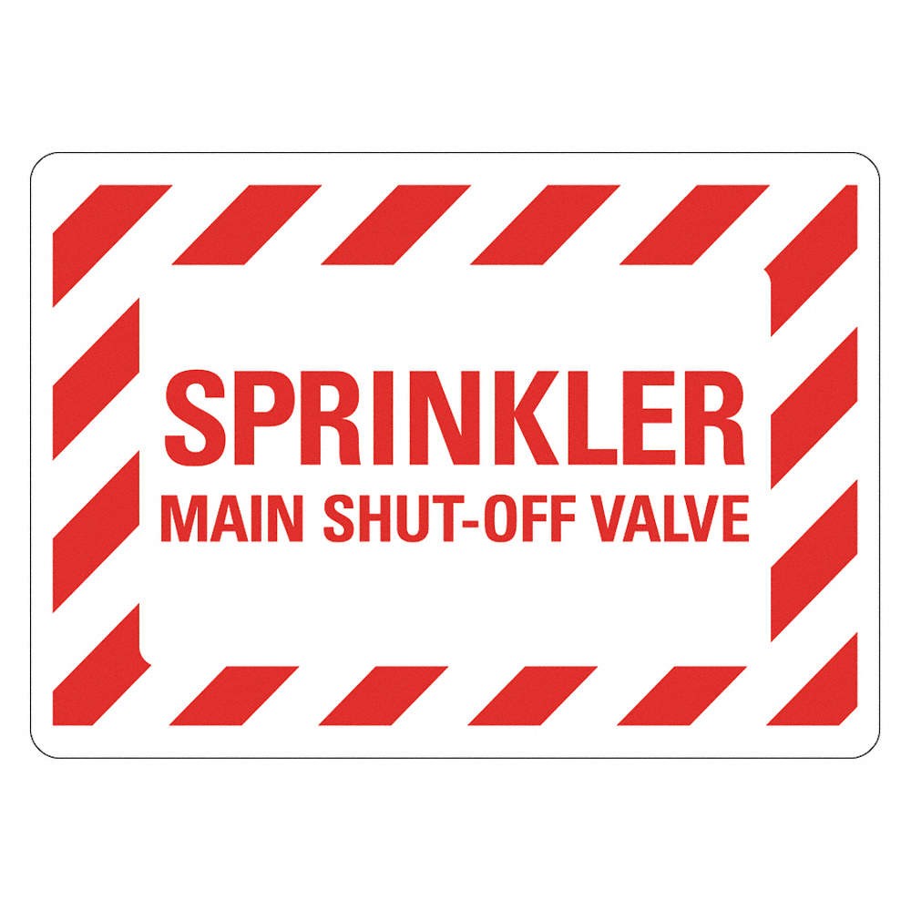 LYLE LCU1-0077-RA_10x7 Rflct Sprinker Shut Off Sign,7x10in,Alum 484L49