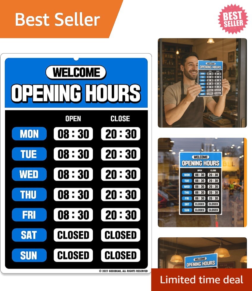 Colorful Open Sign Kit for Shops – High Clarity 7.9 x 11.9 in Blue Design