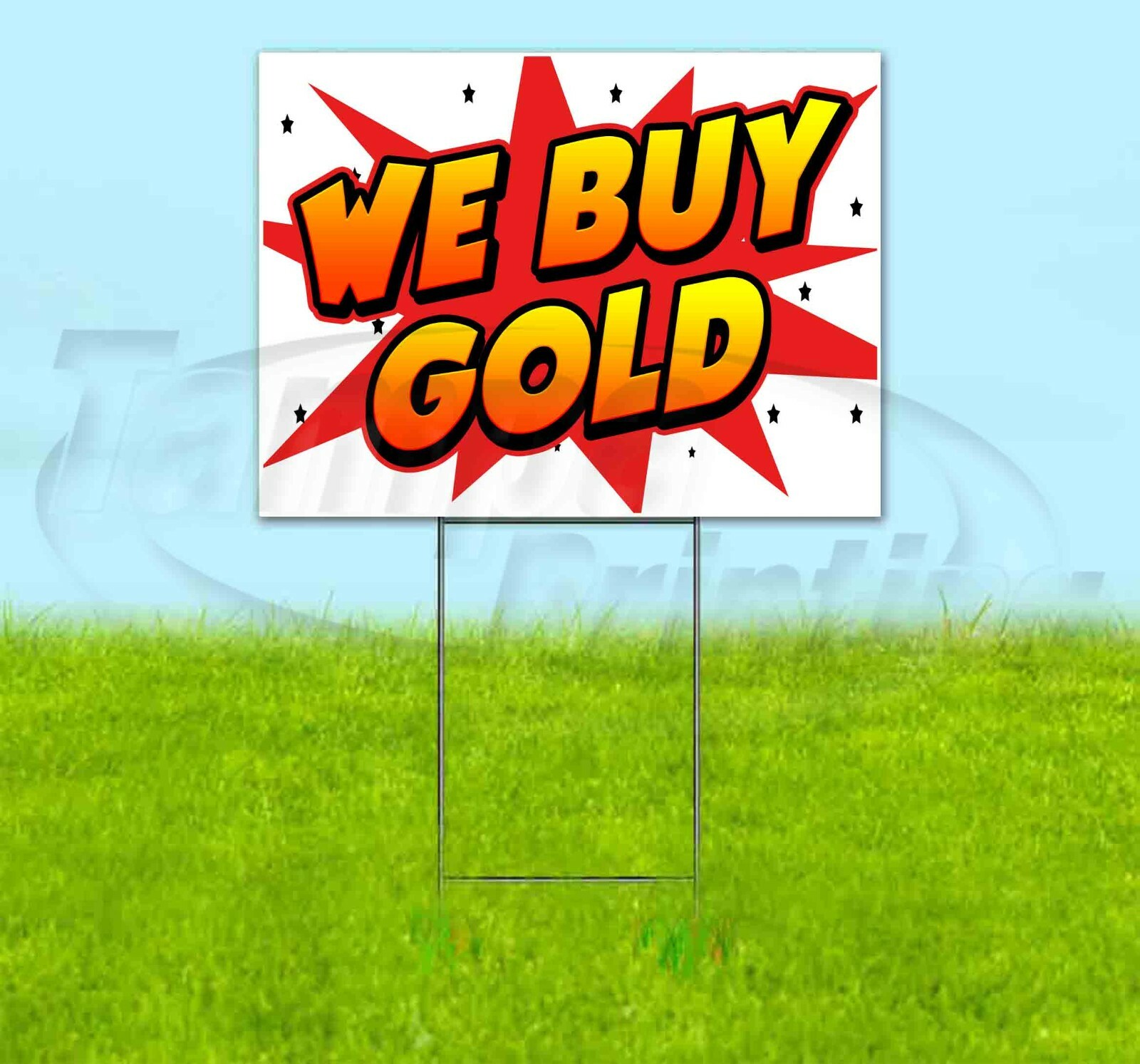 WE BUY GOLD 18×24 Yard Sign Corrugated Plastic Bandit Lawn Business USA