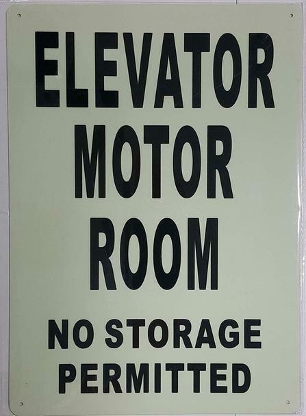 ELEVATOR MOTOR ROOM SIGN GLOW IN THE DARK(HEAVY DUTY,ALUMINUM SIGN …REF24-1027
