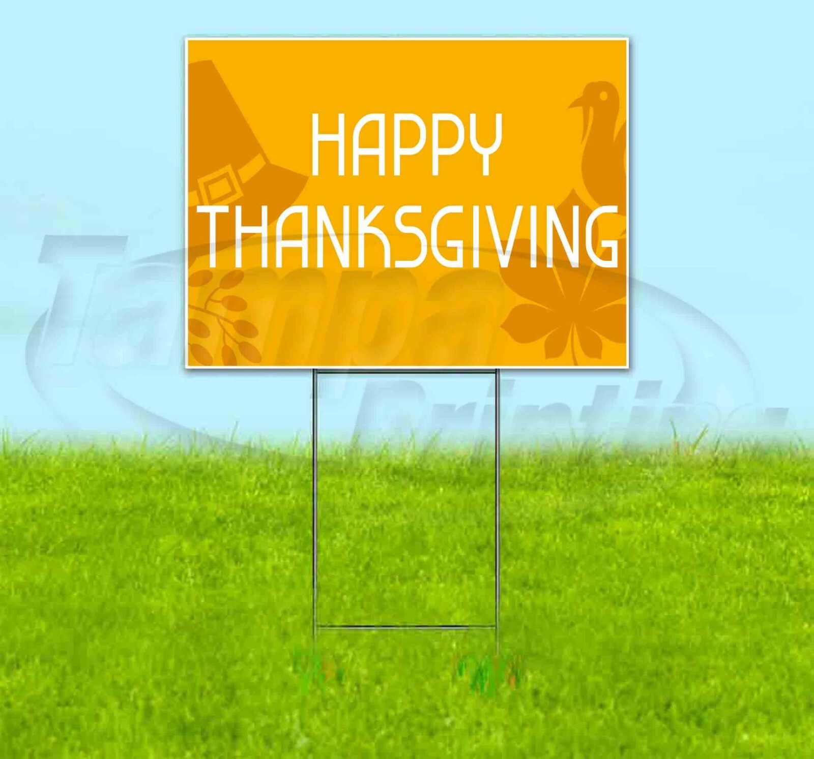 HAPPY THANKSGIVING 18×24 Yard Sign Corrugated Plastic Bandit Lawn Business FALL