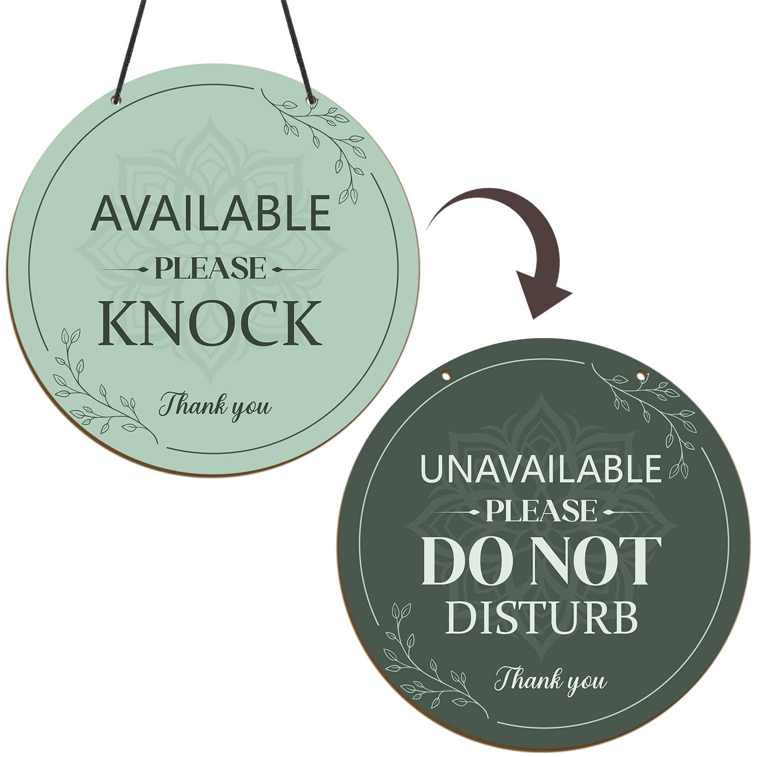 Green Double Sided Do Not Disturb Available Please Knock Door Hanger Sign