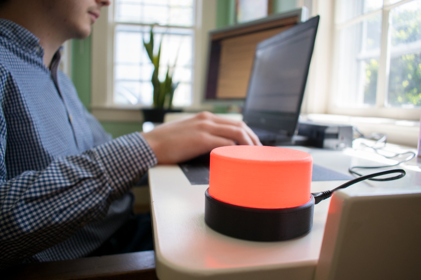 Slicky: the Do Not Disturb Desk Light. Color changing busy light / button.