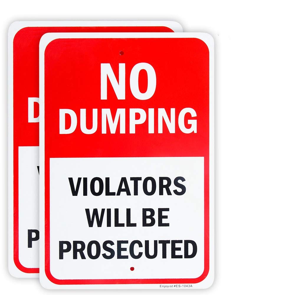 2 Pack No Dumping Violators will be Prosecuted Sign, 10″x 7″ .04″ Aluminum S…