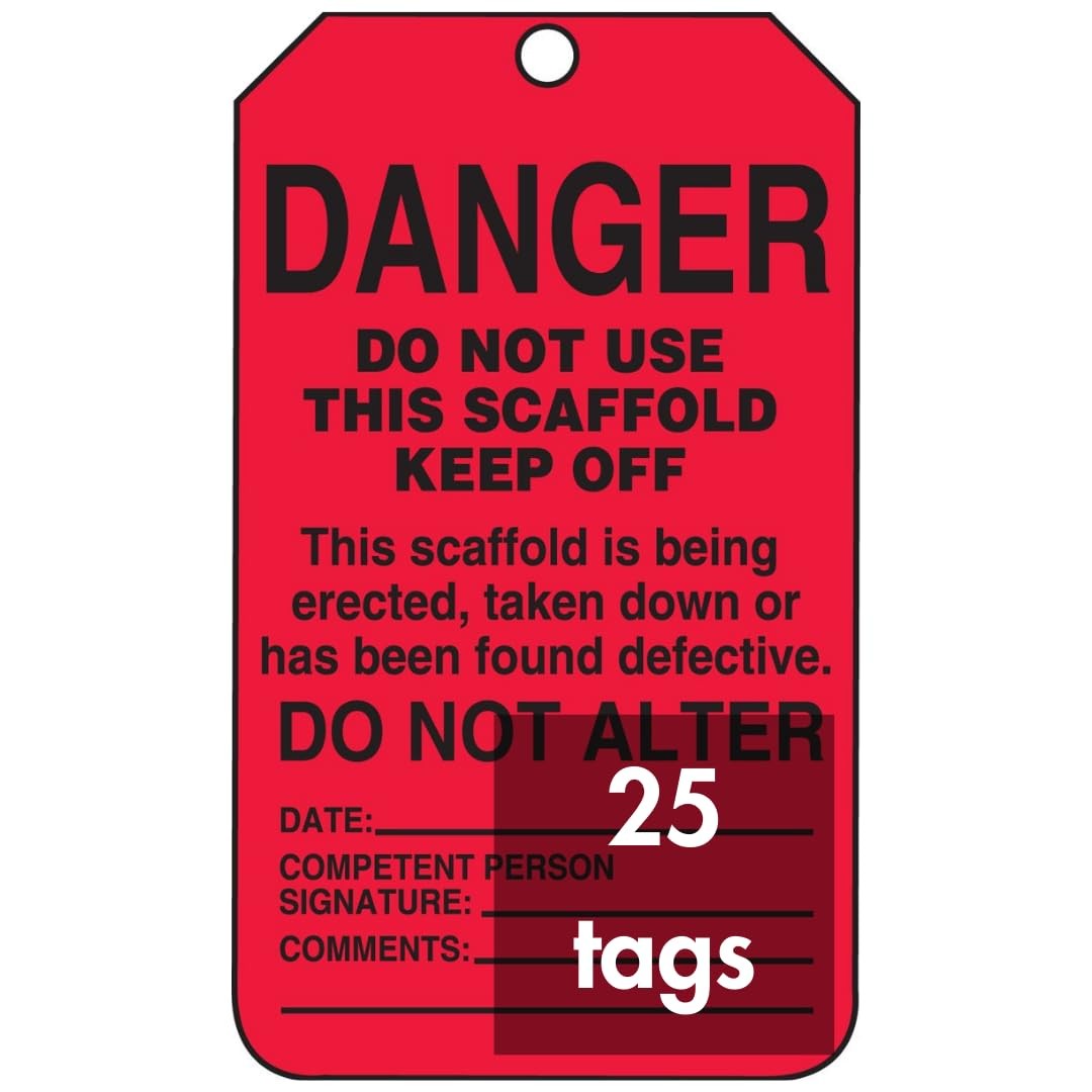 Accuformnmc Scaffold Status Tags 25 Pack Red Danger Safety Tags Do Not Use This