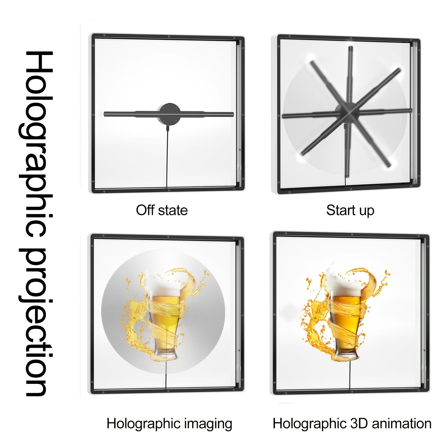 3D Holographic Projector Wall Lamp with Dynamic Hologram Display with Cover