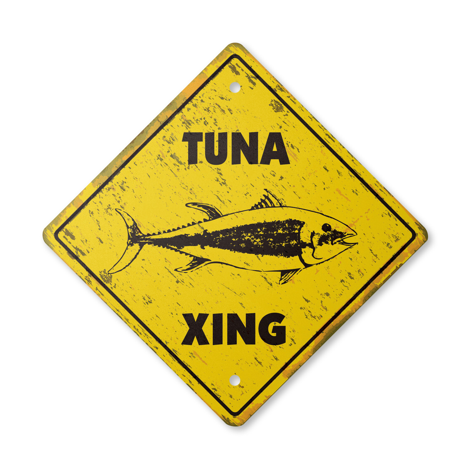 Tuna Vintage Crossing Sign Xing Plastic Rustic sport fishing boat deep sea fishe
