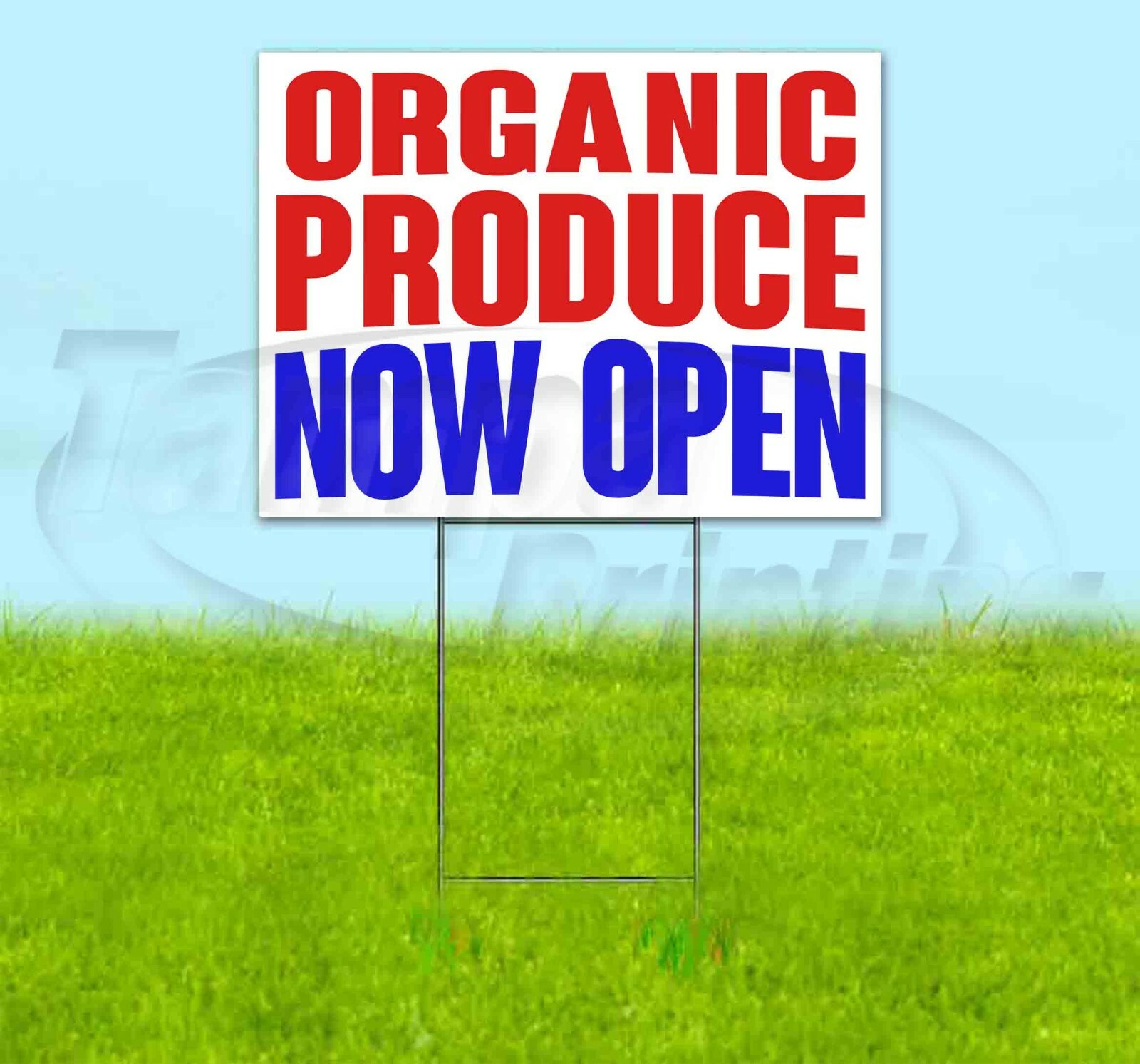 ORGANIC PRODUCE NOW OPEN Yard Sign Corrugated Plastic Bandit Lawn Decoration USA