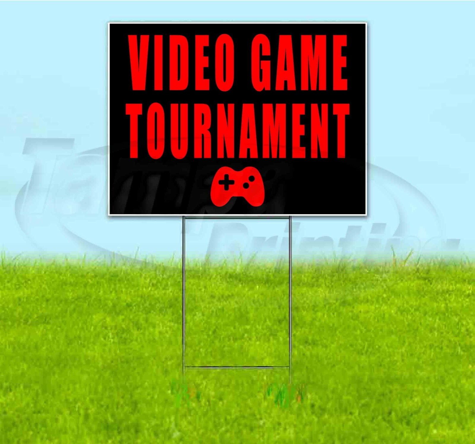 VIDEO GAME TOURNAMENT 18×24 Yard Sign WITH STAKE Corrugated USA BUSINESS ESPORTS