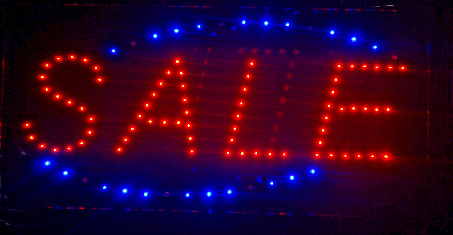 Sale Sign LED Animated CHV Classic with On/Off Switch Indoor Use Only S5863
