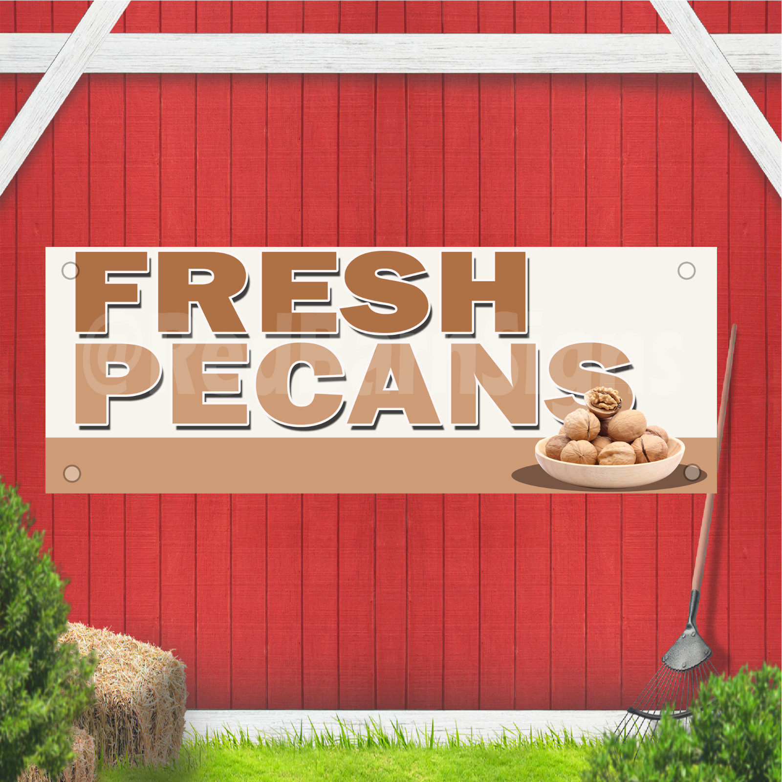 Fresh Pecans Indoor Outdoor Vinyl Banner Design