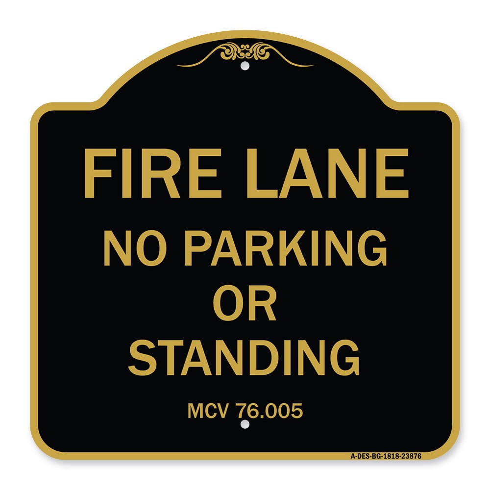 Designer Series – Michigan Fire Lane No Parking or Standing Heavy Gauge Aluminum