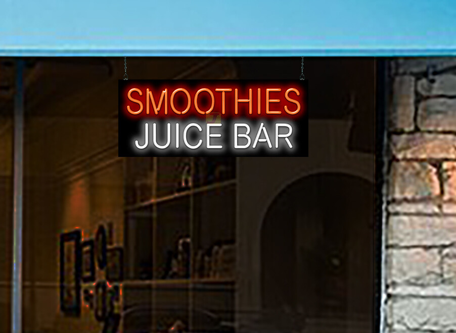 Smoothies – Neon Sign Jantec 32″ x 13″ Healthy Beverages